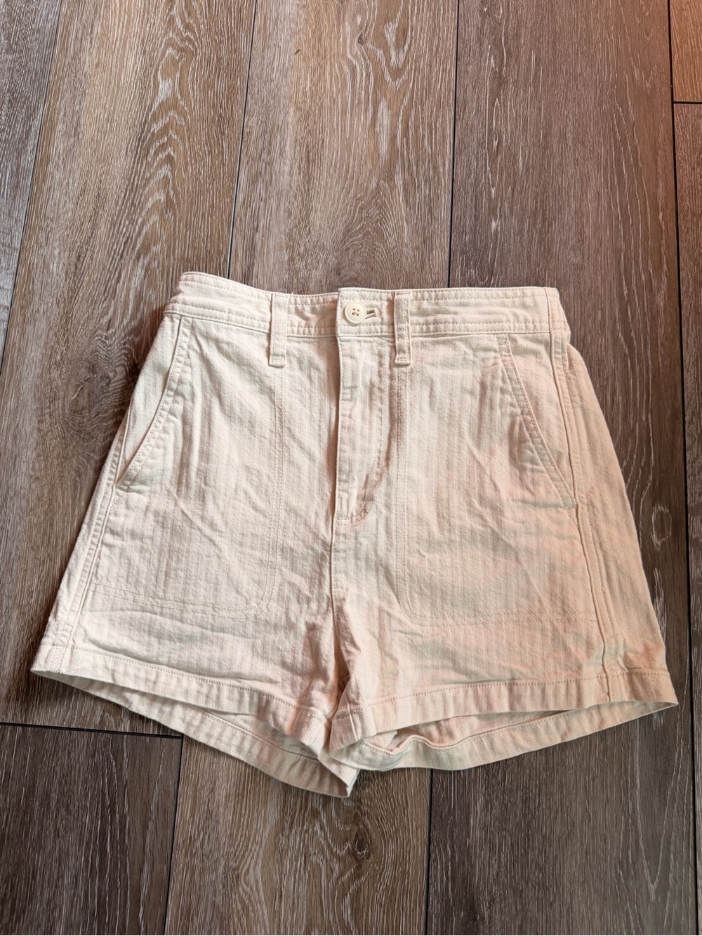 Madewell Cream High-Waist Shorts